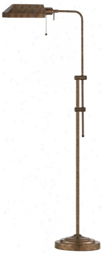 Rust Adjustable Pole Pharmacy Metal Floor Lamp (p9581)
