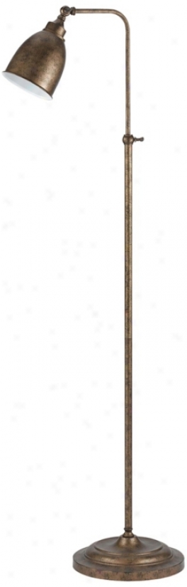 Rust Metal Adjustable Pole Pharmacy Floor Lamp (k1111)