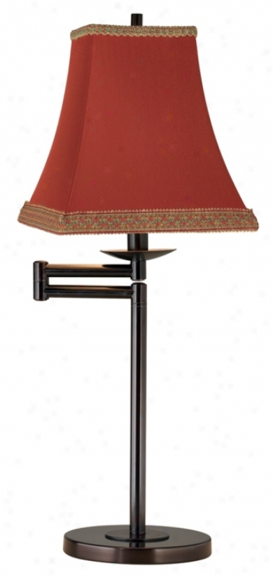 Rust Square Shade Bronze Finish Swing Arm Desk Lamp (41165-24861)