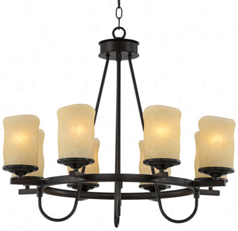 Rustic Candle Dark Bronze 27 1/2" Wide Chandelier (t7086)