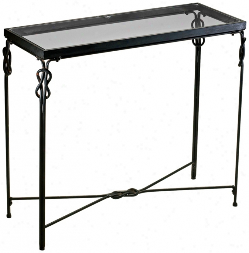 Rustic Iron 36 1/4" Wide Dupont Console Table (r1425)