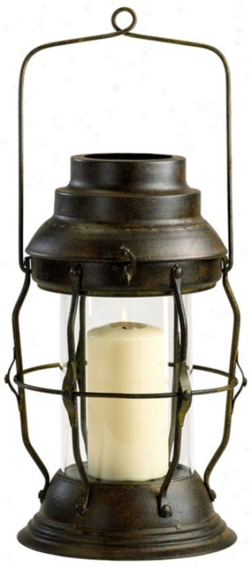 Rustic Iron iWllow Lantern Candle Holder (r0818)