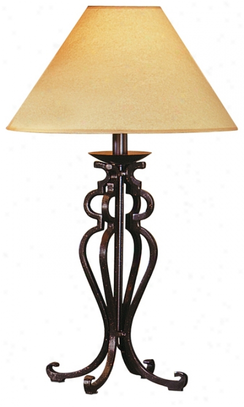 Rustic Wrought Iron Look Table Lamp (8853)