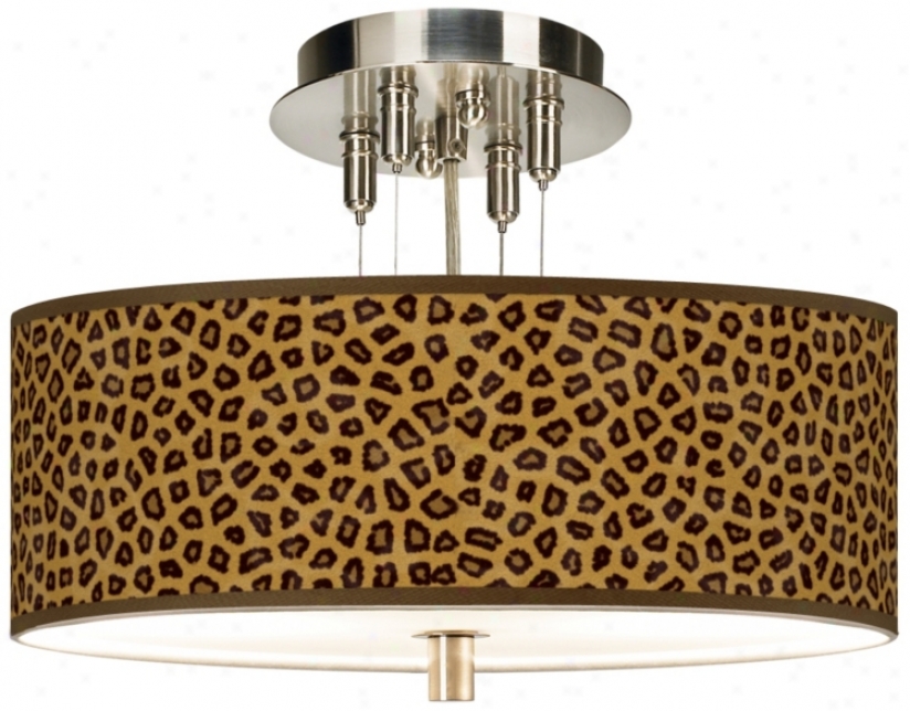 Safari Cheetah Giclee 14" Wide Ceiling Light (55369-r2356)