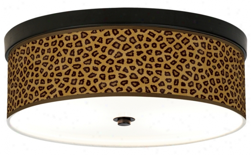 Safari Cheetah Giclee Energy Efficient Bronze Ceiling Light (h8795-r2339)