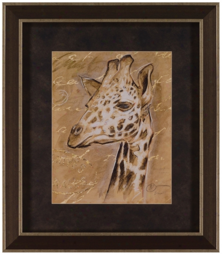 Safari Portrqit Of Giraffe 30 1/2" High Framed Wall Art (t0222)