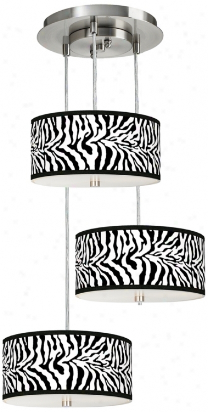 Safari Zebra 3-in-1 Ddum Shade Giclee Pendant (m2298-u4687)