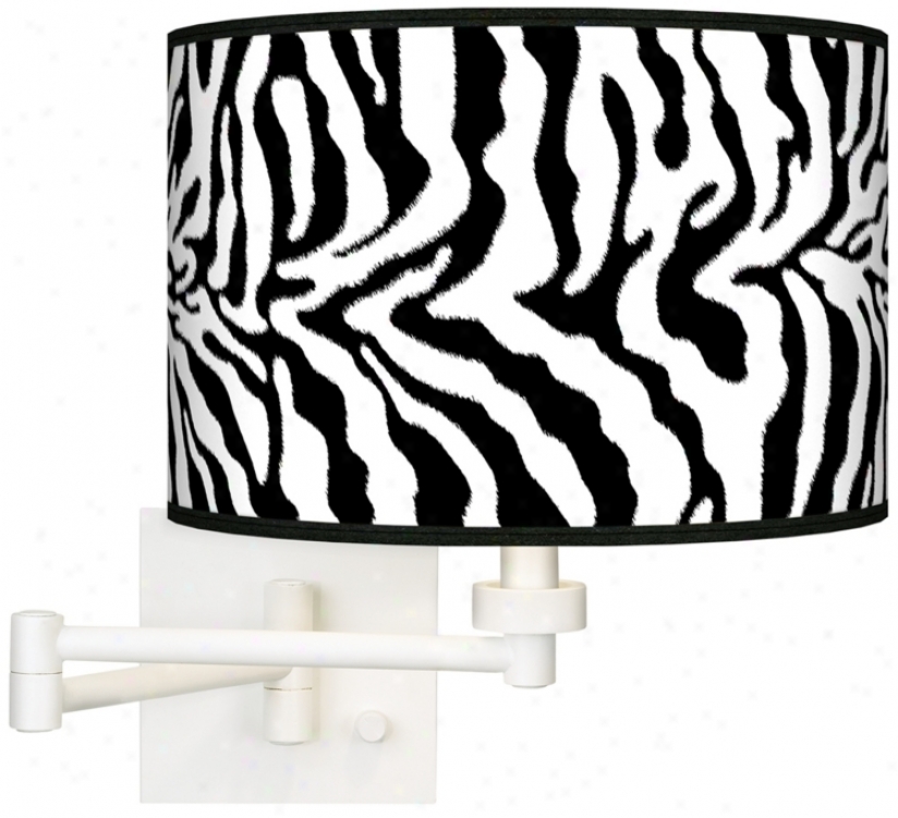 Safari Zebra White Plug-in Swing Arm Wall Light (h6558-r2307)