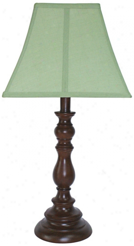 Philosopher Shade With Brown Candlestick Base Table Lamp (u7901)