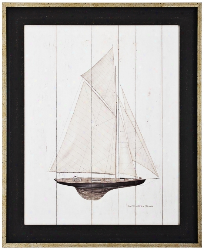 Sailboat I 33" High Framed Wall Art (k1982)