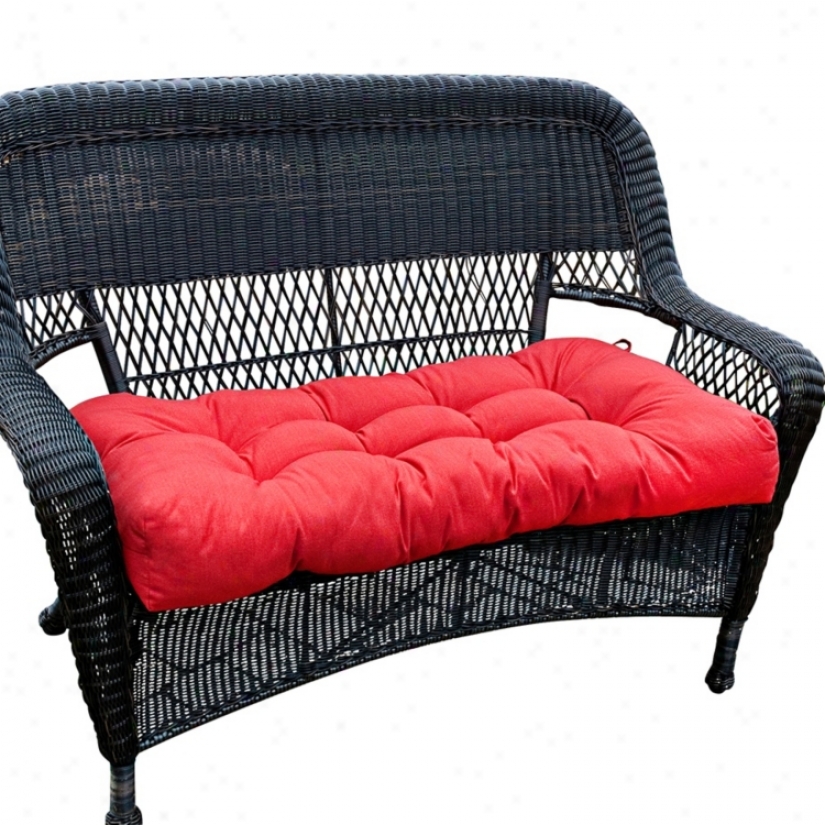 Salsa Red 42" Wide Outdoor Settee Cuqhion (w6257)