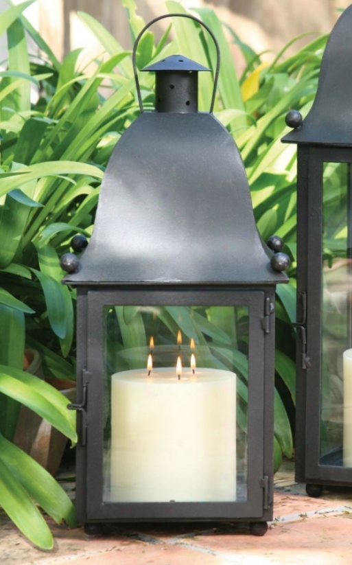 San Juan Lantern With Black Hand-forged Iron Finish (u7348)