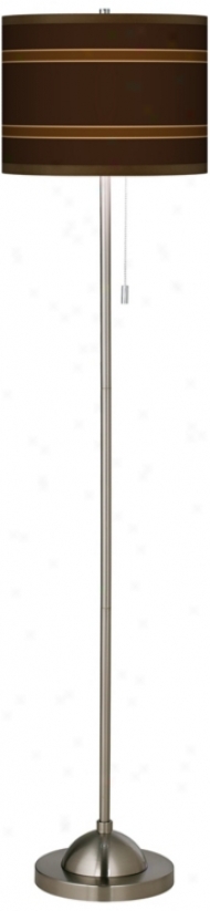 Saratoga Stripe Giclee Brushed Nickel Contemporary Floor Lamp (99185-p2580)