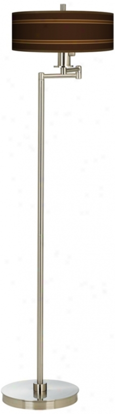 Saratoga Stripe Giclee Energy Efficient Swing Arm Floor Lamp (13024-p2582)
