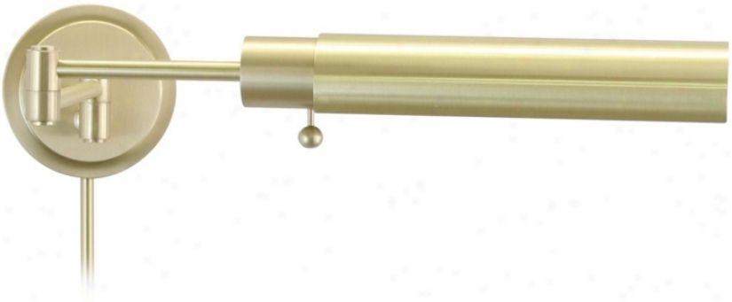 Satin Brass Round Head Plug-in Swing Arm Wall Lamp (58999)