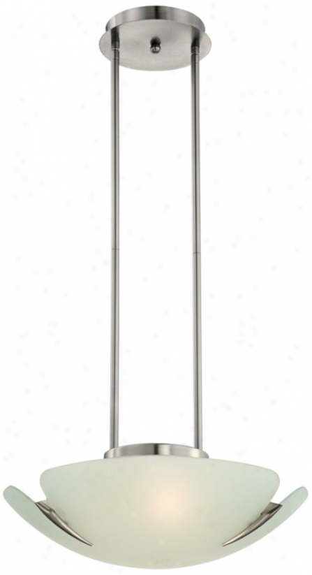 Satin Nickel And Frosted Glass 16 1/2" Remote Pendant Gossamery (p5500)