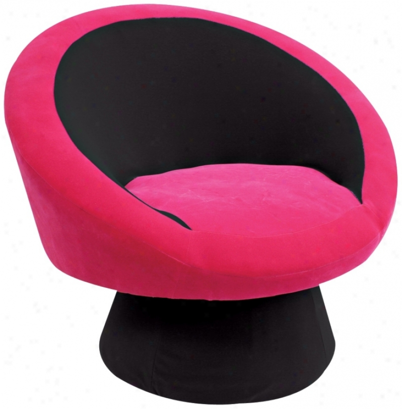 Saucer Black And Hot Pink Upholstered Chair (p5436)