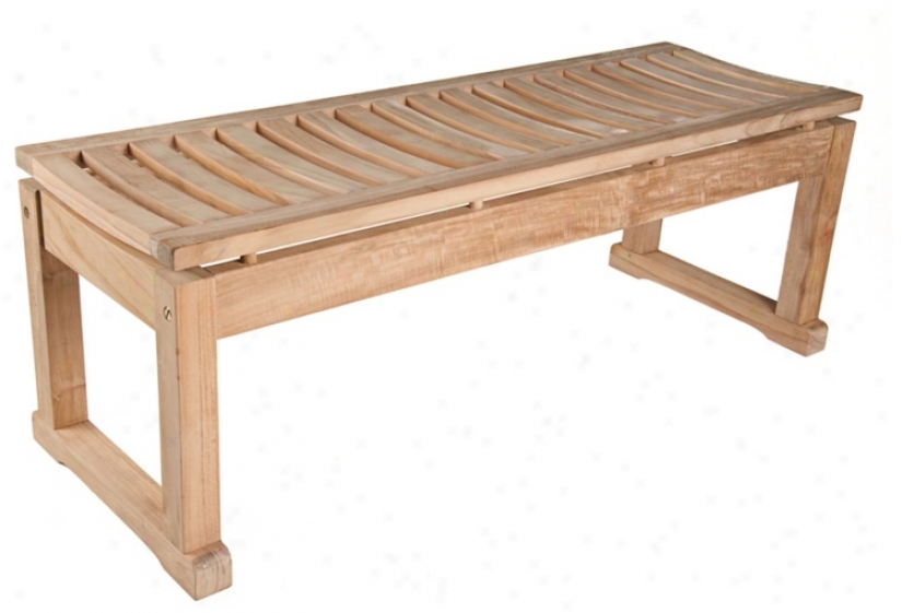 Savannah Backless 5 oFot  Wide Teak Wood  Bench (u1299)