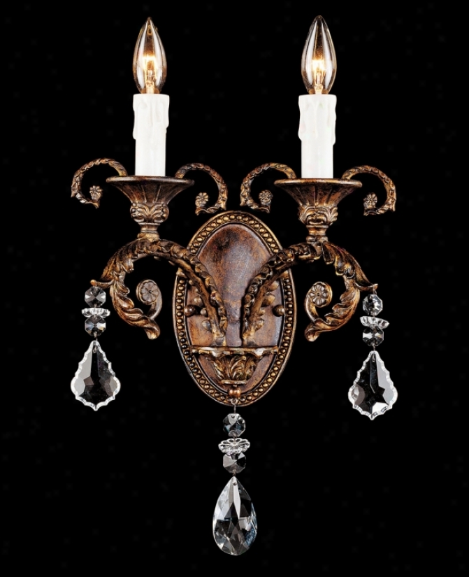 Savoy Houuse Crystal And Bronze 2-light Wall Sconce (k1006)