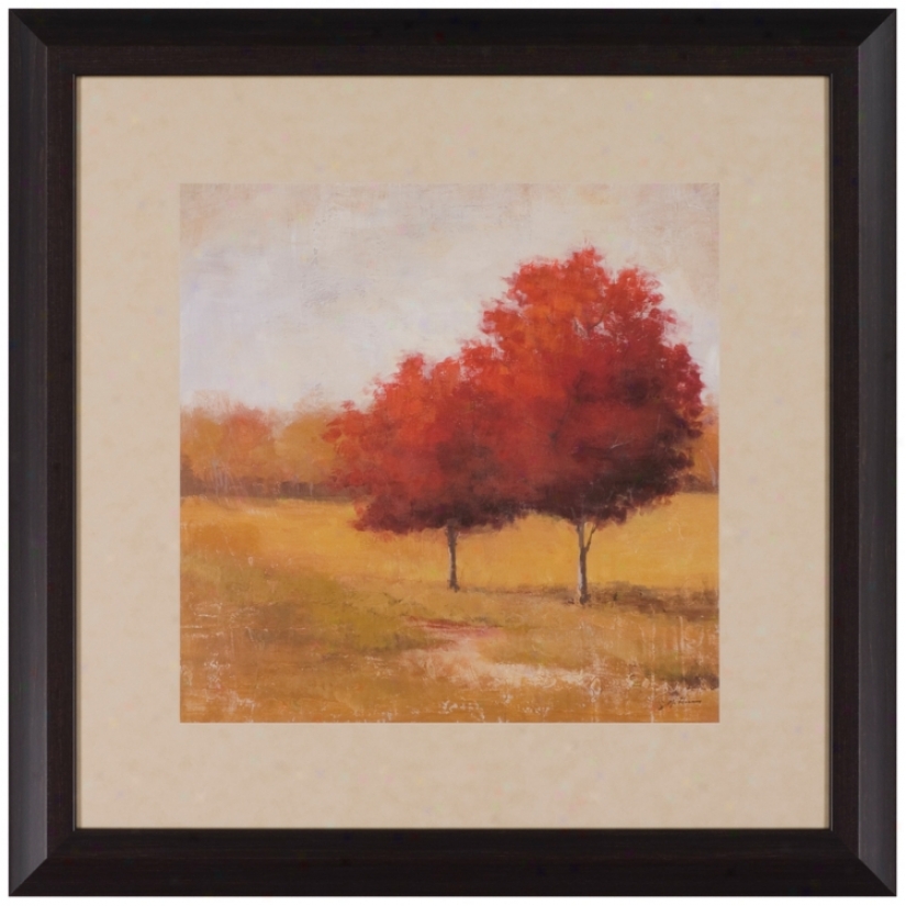 Scarlet Meadow 29" Square Framed Art Prnit (t0231)