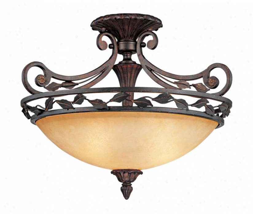 Scavo Leaf And Vine Bronze 21" Wide Ceiling Light Fixture (09710)