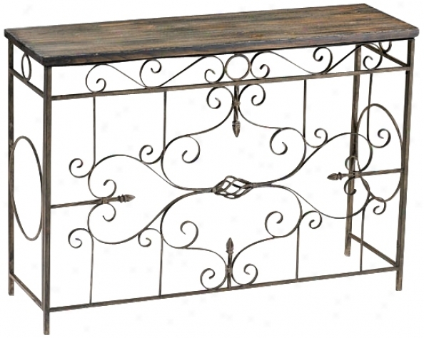 Schafer Iron Scroll Console Table (m7158)