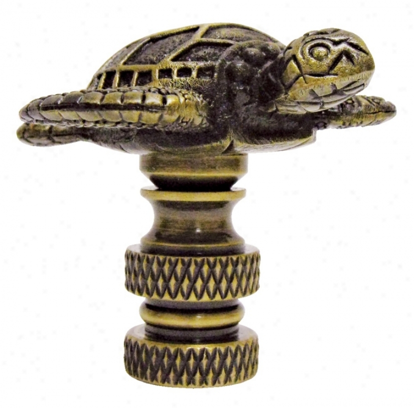 Sea Turtle Antique Metal Finial (07842)