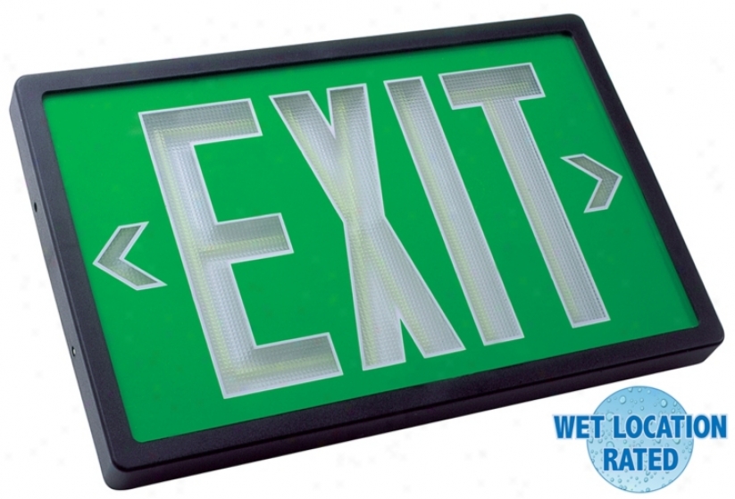 Self-luminous Black And Green 2-face Exit Sign (52762)