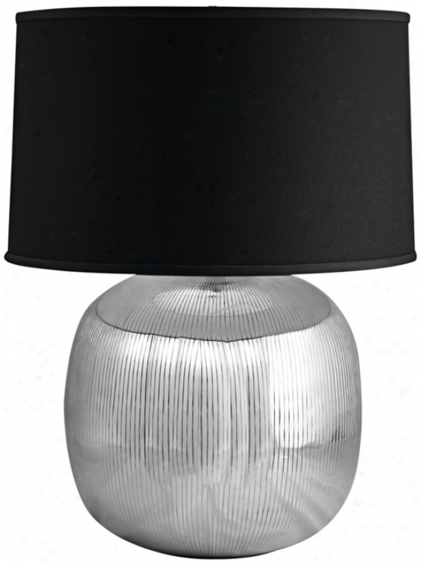 Serrated Aluminum Orb Table Lamp (v2523)