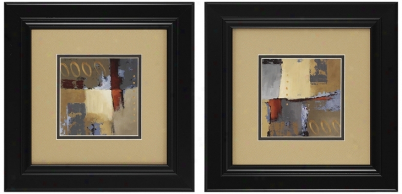 Regulate Of 2 Abstract Prints I And Ii Wall Art (n3091)