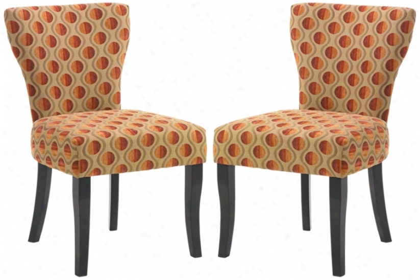 Set Of 2 Applause Fabric Side Chairs (t4128)