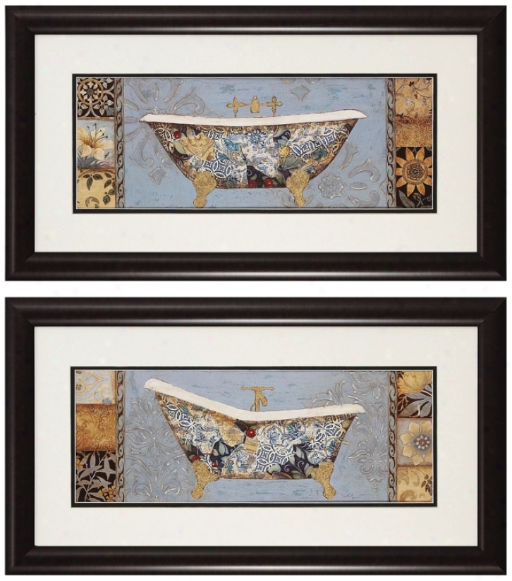 Set Of 2 Bath Whimsy Prints I And Ii Wall Art (n3120)