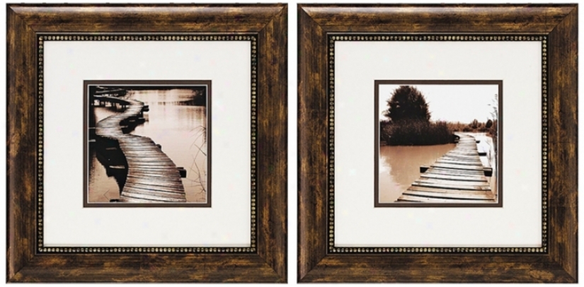 Set Of 2 Bricges Wall Art (j6613)