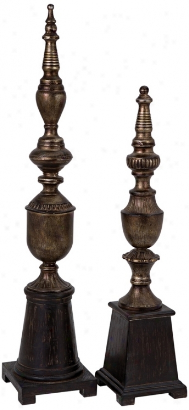 Set Of 2 Library Finials (n1383)