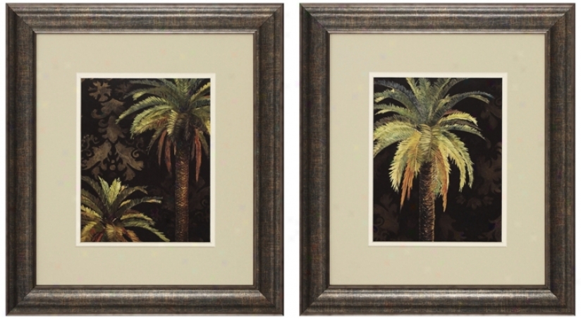 Set Of 2 Volute Palm Prints I And Ii Wall Art (n3100)
