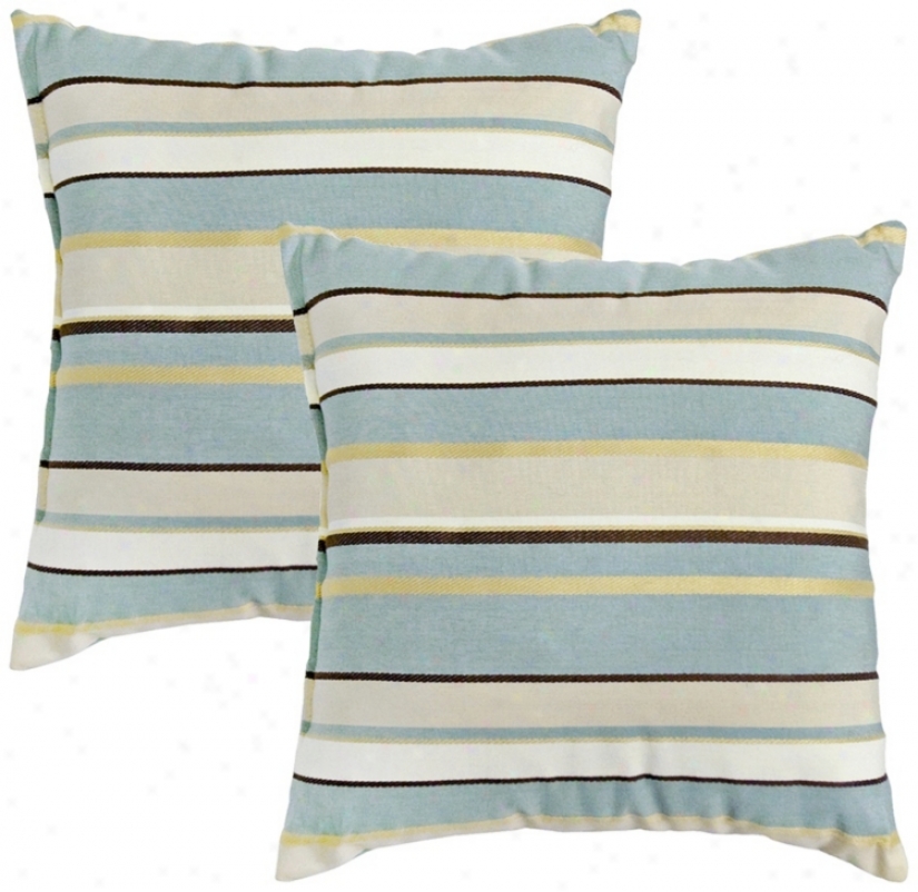 Set Of 2 Spa Wale Outdoor Accent Pillows (w6229)