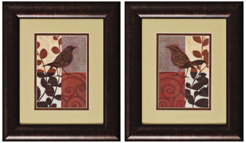 Set O f 2 Sparrow I And Ii Prints Wall Art (k2636)