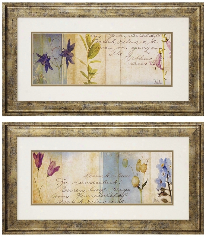 Set Of 2 Wildflower Prints I And Ii Wall Art (n3118)