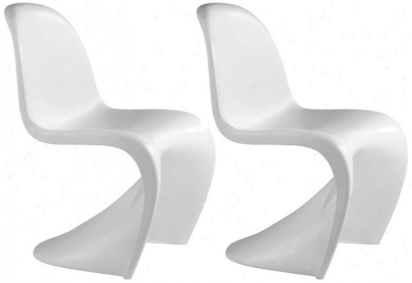 Regular Of 2 Zuo Baby S White Kidds Chairs (v7710)