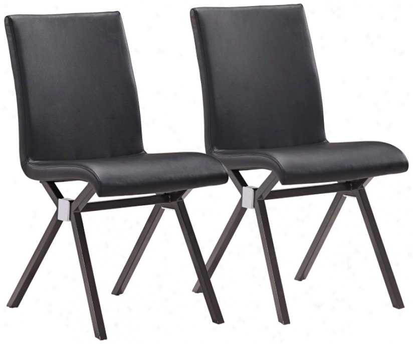 Set Of 2 Zuo Modern Xert Gray Upholstered Dining Chair (v7601)