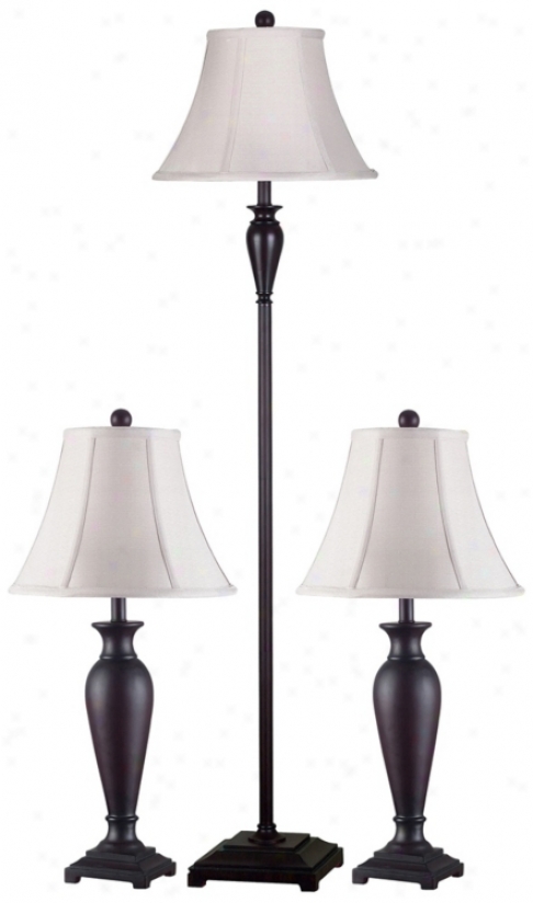 Regulate Of 3 Nobel Dark Burgundy Prevail over And Table Lamps (p0231)