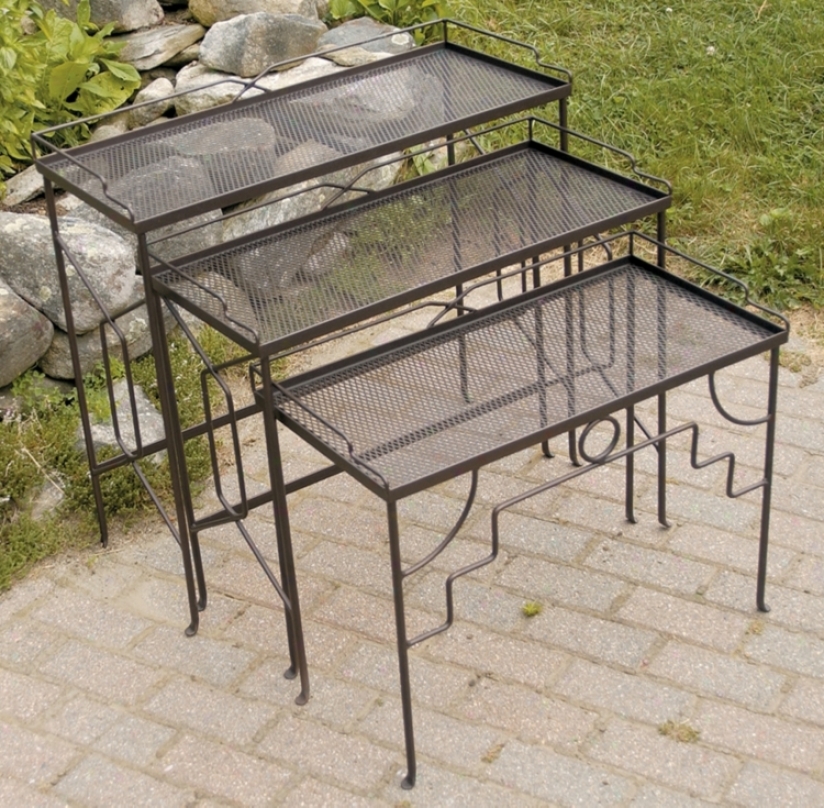 Set Of 3 Rectangular Indoor Outdoor Nestkng Tables (m7954)