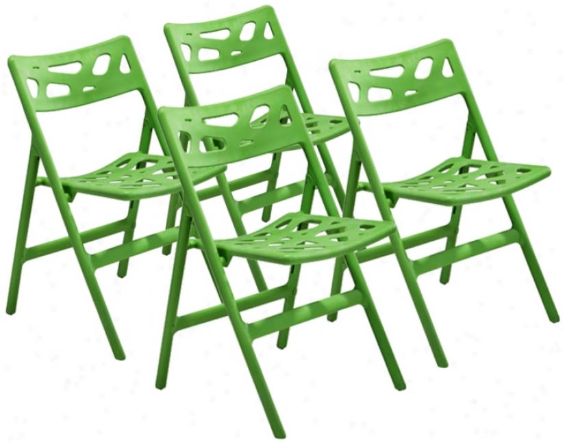 SetO f 4 Zuo Sweets Green Exterior Folding Chairs (t7496)
