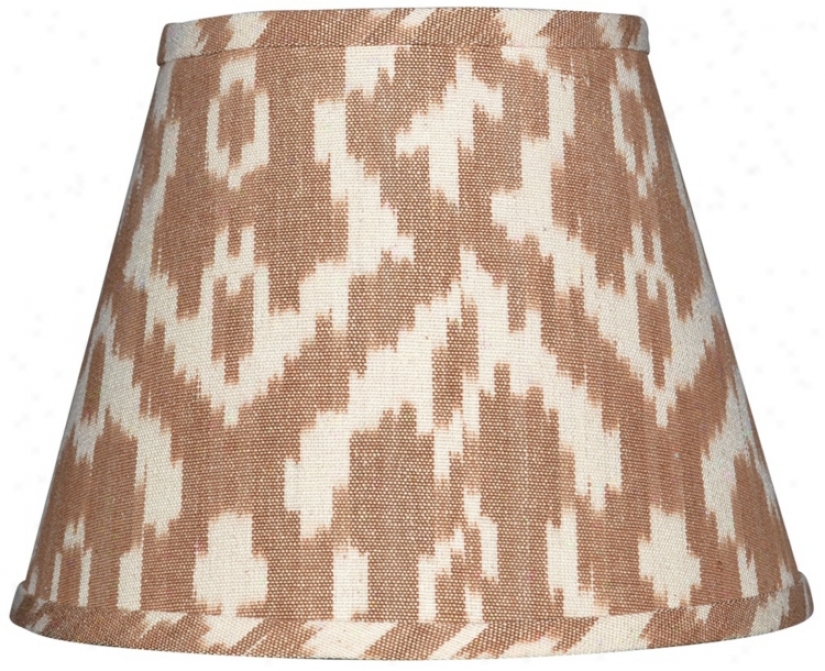 Set Of 6 Camel And Cream Ikat Shades 4x6x5.25 (clip-on) (w0179)