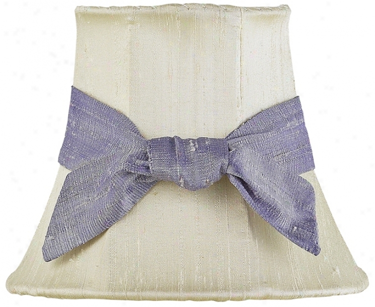 Set Of Three Lavender Bow Ivory Shades 3x5x4.25 (clip-on) (j2185)