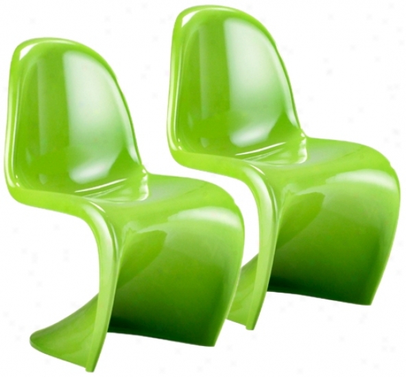 Set Of Two Green S Chairs (g4001)