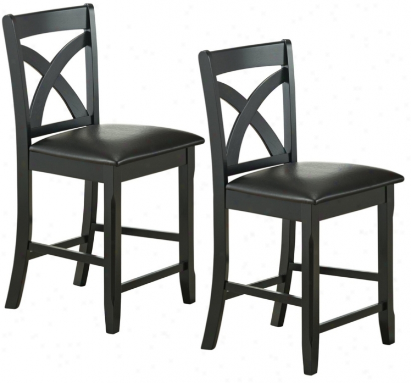 Set Of Two Kirwin Collection Counter Height Dining Chairz (p3878)