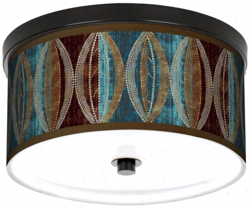 Sg Pearl Leaf Peacock Bronze 10 1/4" Remote Ceiling Light (k2833-n8173)