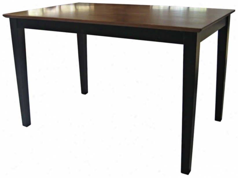 Shaker Style Black And Cheryr Solid Wood Dining Table (u4198)