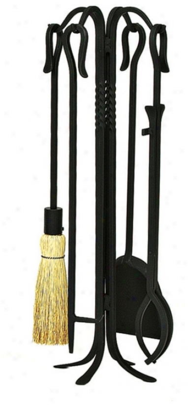 Shepherd's Hook Iii 26 1/2" High 5-piece Fireplace Tool Set (u9595)